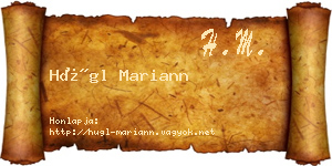 Hügl Mariann névjegykártya