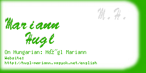 mariann hugl business card